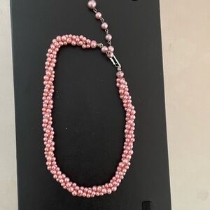 Vintage Pink Twisted Pearl Necklace